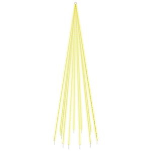 vidaXL Kalėdų eglutė ant vėliavos stiebo, 500cm, 732 &scaron;iltos baltos LED