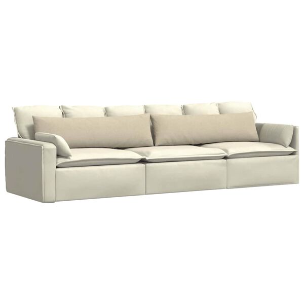 vidaXL Sofa Pagalvės 2 pcs Kreminė 145 x 40 cm audinys