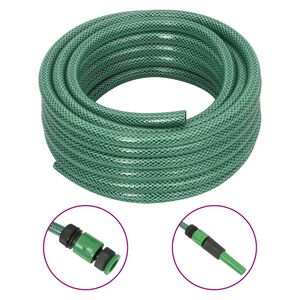 vidaXL Sodo žarna su tvirtinimo detalėmis, žalia, 0,5", 10m, PVC