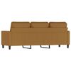 vidaXL Trivietė sofa, rudos spalvos, 180cm, aksomas