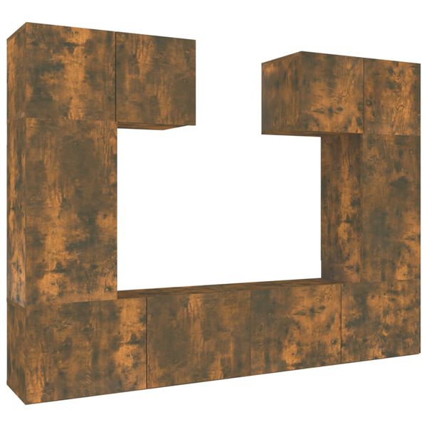 vidaXL TV spintelių komplektas, 6 dalių, dūminio ąžuolo, mediena