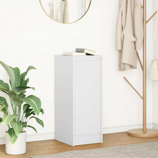 vidaXL &Scaron;oninė spintelė, baltos spalvos, 29,5x34x76cm, apdirbta mediena