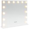 vidaXL LED makiažo veidrodis Baltas 50 x 10 x 44 cm Stiklas ir plienas