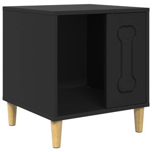 vidaXL &Scaron;unų būda Juoda 44 x 42 x 49 cm Apdirbta mediena