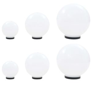 vidaXL LED lempų rink., rut. form., 6d., sferiniai, 20/30/40cm, PMMA