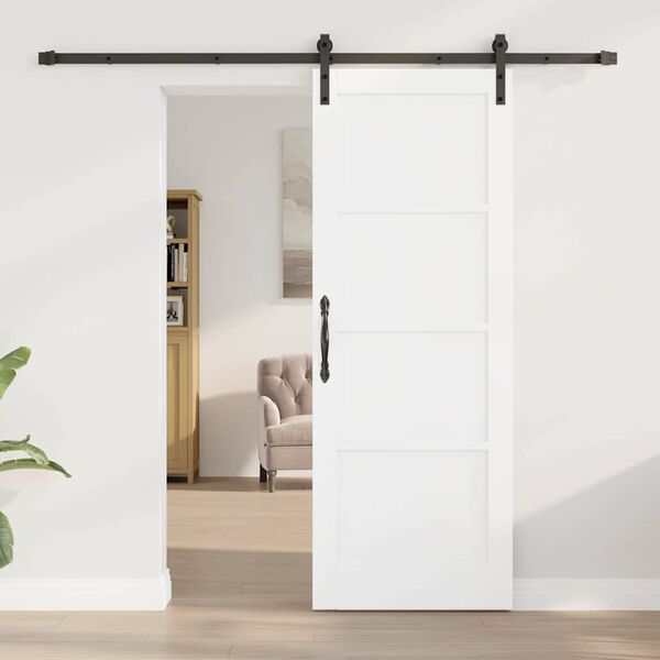 vidaXL Slankios durys Balta 73,5 x 198,5 cm Kietos pu&scaron;ies mediena