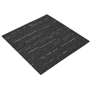 vidaXL Kilimų plytelė Dryžuota Juoda 50 x 50 cm 36 vnt. PP ir Bitumas