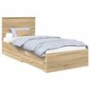 vidaXL Lovos rėmas su stalčių Sonamos ąžuolo ir sidabro 75 x 190 cm