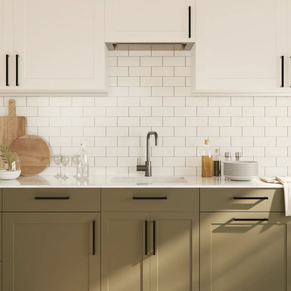 vidaXL Spintelės rankenėlės, 10vnt., juodos, nerūdijantis plienas