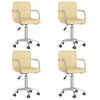 vidaXL Pasukamos valgomojo kėdės, 4vnt., kreminės, dirbtinė oda