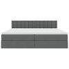 vidaXL Lova su daiktų laikymo vieta ir LED Tamsiai pilka 200 x 200 cm