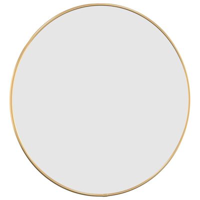 vidaXL Sieninis veidrodis, auksinis, 50cm skersmens, apskritas