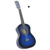 vidaXL Klasikinė gitara pradedantiesiems ir vaikams, mėlyna, 3/4 36"