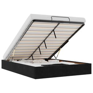 vidaXL Osmanų lovos rėmas Be čiužinio Juodas 140x200 cm Velvet