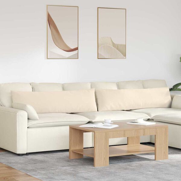 vidaXL Sofa Pagalvės 2 pcs Smėlio 145 x 40 cm audinys