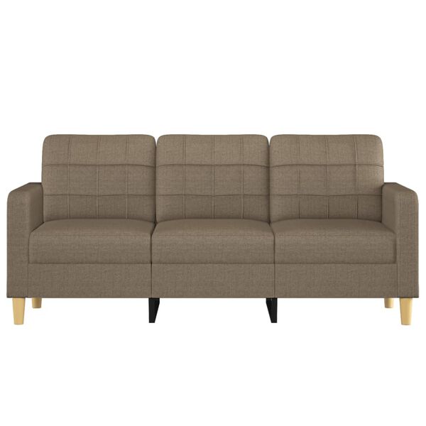 vidaXL Trivietė sofa, taupe spalvos, 180cm, audinys