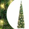 vidaXL I&scaron;skleidžiama dirbtinė Kalėdų eglutė, žalia, 120cm, 50 LED