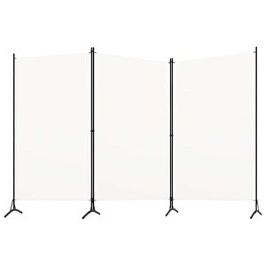 vidaXL Kambario pertvara, 3 dalių, baltos spalvos, 260x180cm, audinys