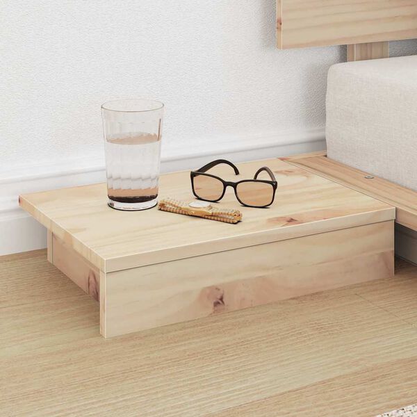 vidaXL Lovos rėmas su galvūgalio su saugykla Ruda 90 x 200 cm Medis