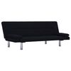 vidaXL Sofa-lova su dviem pagalvėm, juodos spalvos, poliesteris