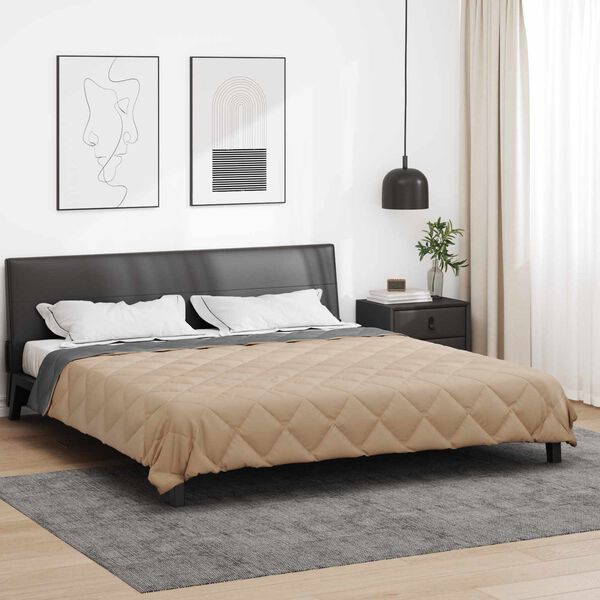 vidaXL Pilna metų antklodė Antracito ir taupe 200 x 200 cm