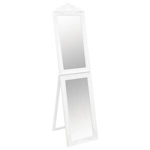vidaXL Laisvai pastatomas veidrodis, baltos spalvos, 50x200cm