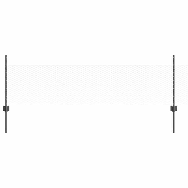 vidaXL Tvora su stulpais Pilka 0,5 x 10 m Plienas ir PVC