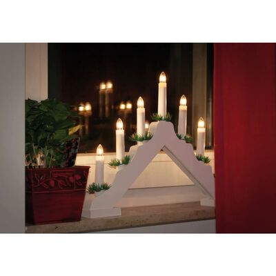 Ambiance Kalėdinė žvakidė su 7 LED lemputėmis, baltos spalvos