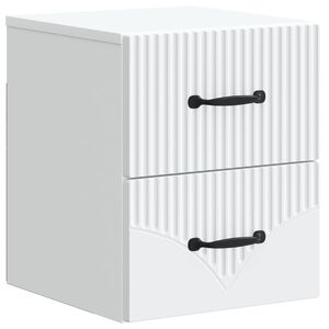 vidaXL Sieninis naktinis staliukas su stalčių Balta 34,5 x 33 x 40 cm