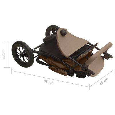 vidaXL Vaikiškas vežimėlis, taupe spalvos, plienas