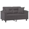 vidaXL Dvivietė sofa su pagalvėlėmis, pilka, 120cm, dirbtinė oda