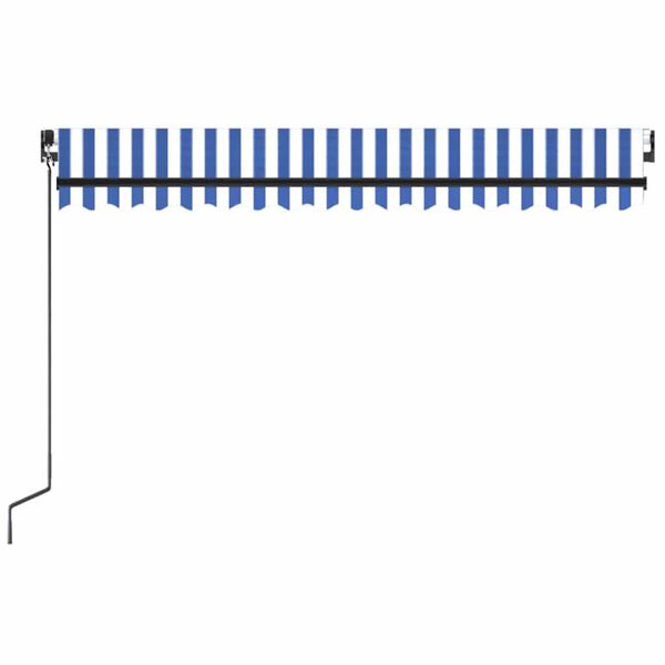 vidaXL Rankiniu būdu ištraukiama markizė, mėlyna ir balta, 450x300cm