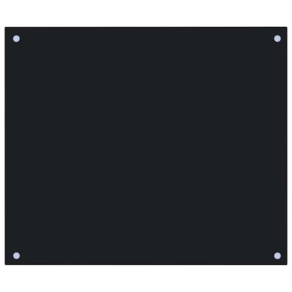 vidaXL Virtuvės sienelės, 2vnt., juodos, 70x60cm, grūdintas stiklas