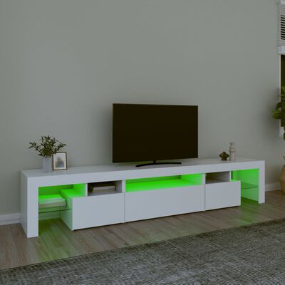 vidaXL Televizoriaus spintelė su LED apšvietimu, balta, 215x36,5x40cm