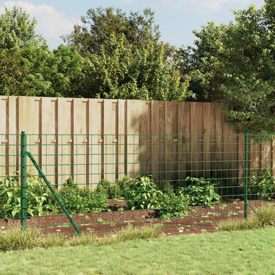 vidaXL Vielinė tinklinė tvora su smaigais, žalios spalvos, 0,8x25m