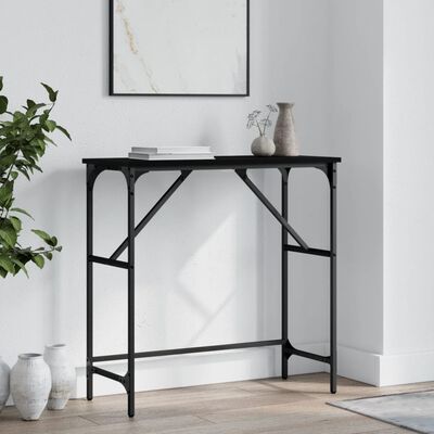 vidaXL Konsolinis staliukas, juodas, 75x32x75cm, apdirbta mediena