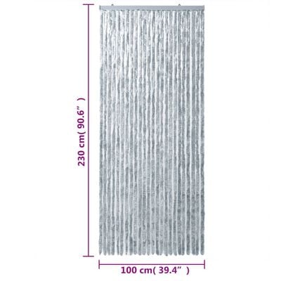 vidaXL Užuolaida nuo musių, balta ir pilka, 100x230cm šenilis