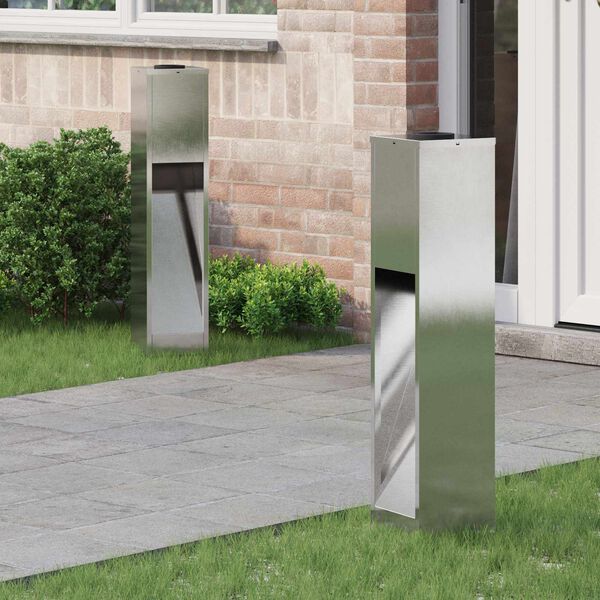 vidaXL Saulės LED takų &scaron;viestuvas 2 pcs Sidabro Nerūdijantis Plienas