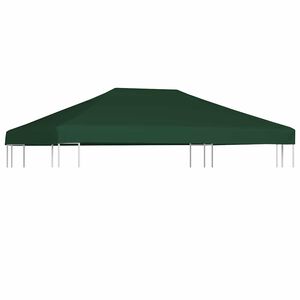 vidaXL Vir&scaron;utinis pavėsinės uždangalas, žalias, 310 g/m&sup2;, 4x3m