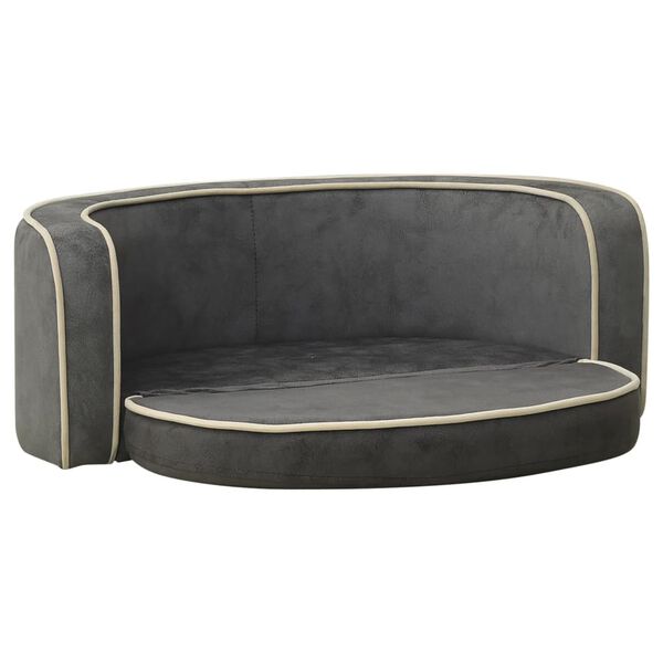 vidaXL Sulankstoma lova &scaron;unims, pilka, 73x67x26cm, pliu&scaron;as