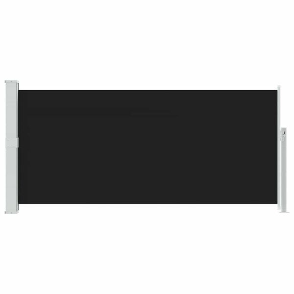 vidaXL I&scaron;traukiama &scaron;oninė pertvara, juodos spalvos, 140x300cm