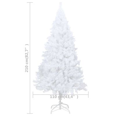 vidaXL Dirbtinė Kalėdų eglutė su storomis šakomis, balta, 210cm, PVC