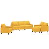 vidaXL Sofos komplektas su pagalvėlėmis, 4 dalių, geltonas, audinys