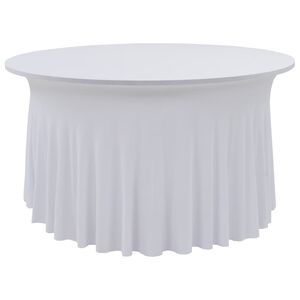 vidaXL Įtempiamos staltiesės su sijonais, 2vnt., baltos, 150x74cm