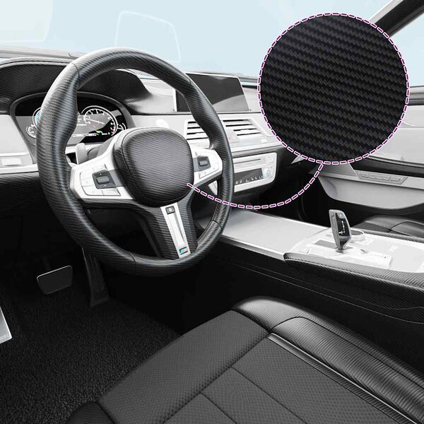 vidaXL 3D Automobilio plėvelės, 2vnt., juodos spalvos, 100x150cm