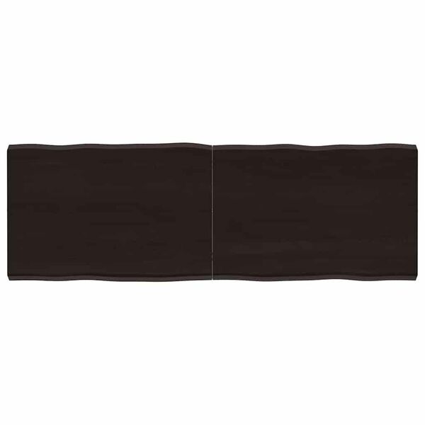 vidaXL Stalvir&scaron;is, tamsiai ruda, 120x40x(2-4) cm, medienos masyvas