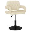 vidaXL Pasukamos valgomojo kėdės, 2vnt., kreminės spalvos, audinys