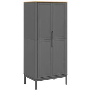 vidaXL Drabužių spinta FLORO, pilka, 77x53x171cm, pu&scaron;ies masyvas