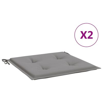 vidaXL Sodo kėdės pagalvėlės, 2vnt., pilkos, 50x50x3cm, audinys