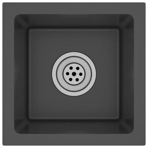 vidaXL Virtuvės plautuvė, juoda, nerūdijantis plienas
